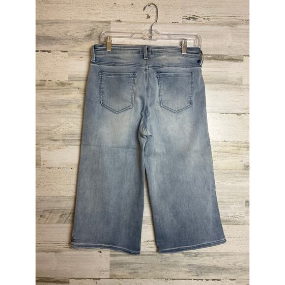 NYDJ size 4 Pedal Pushers Jeans Clean Affection Blue denim wide leg crop pant - Picture 2 of 4